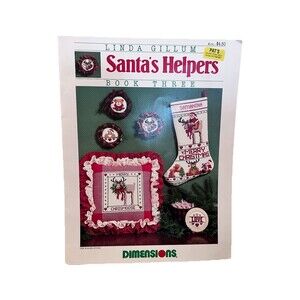 Dimensions Santa’s Helpers Book 3 Cross Stitch Linda Gollum Ornaments Stockings